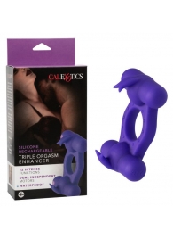 Фиолетовое эрекционное виброкольцо с двумя моторами Silicone Rechargeable Triple Orgasm Enhancer - California Exotic Novelties - в Орле купить с доставкой