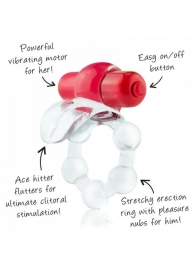 Виброкольцо с язычком и красным виброэлементом Overtime - Screaming O - в Орле купить с доставкой