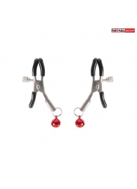 Серебристые зажимы на соски с шариками - Notabu - купить с доставкой в Орле