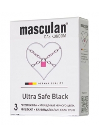 Ультрапрочные презервативы Masculan Ultra Safe Black - 3 шт. - Masculan - купить с доставкой в Орле