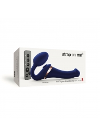 Синий безремневой страпон Multi Orgasm Size S с клиторальной стимуляцией - Strap-on-me - купить с доставкой в Орле