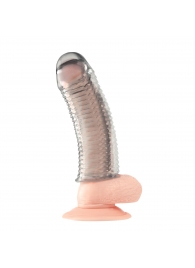 Текстурированная насадка на пенис Clear Textured Penis Enhancing Sleeve Extension - 16,5 см. - BlueLine - в Орле купить с доставкой