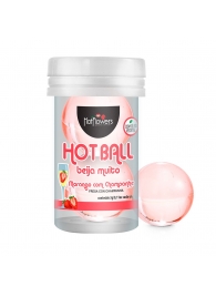 Лубрикант на масляной основе Hot Ball Beija Muito с ароматом клубники и шампанского (2 шарика по 3 гр.) - HotFlowers - купить с доставкой в Орле