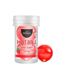 Лубрикант на масляной основе Hot Ball Beija Muito с ароматом клубники (2 шарика по 3 гр.) - HotFlowers - купить с доставкой в Орле