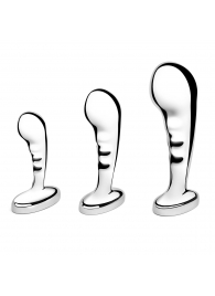 Набор из 3 стальных стимуляторов простаты Stainless Steel P-spot Training Set - b-Vibe - в Орле купить с доставкой