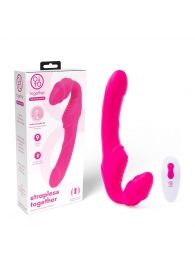 Розовый безремневой страпон на радиоуправлении Strapless Together - 22 см. - Together Toy - купить с доставкой в Орле