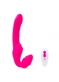 Розовый безремневой страпон на радиоуправлении Strapless Together - 22 см. - Together Toy - купить с доставкой в Орле