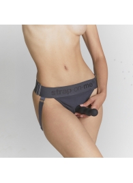 Серые трусики для фиксации насадок Strap-on-me Harness Lingerie Unique - Strap-on-me - купить с доставкой в Орле