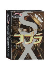 Суженные к основанию презервативы Sagami Xtreme COBRA - 3 шт. - Sagami - купить с доставкой в Орле