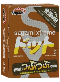 Презервативы Sagami Xtreme FEEL UP с точечной текстурой и линиями прилегания - 3 шт. - Sagami - купить с доставкой в Орле