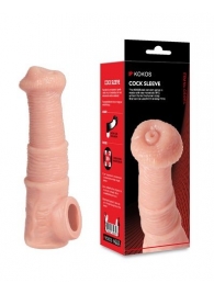 Телесная фантазийная насадка на член Cock Sleeve Size M - KOKOS - в Орле купить с доставкой