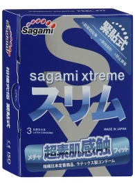 Розовые презервативы Sagami Xtreme FEEL FIT 3D - 3 шт. - Sagami - купить с доставкой в Орле