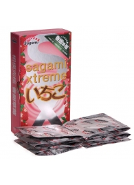 Презервативы Sagami Xtreme Strawberry c ароматом клубники - 10 шт. - Sagami - купить с доставкой в Орле