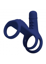 Синяя вибронасадка на пенис Vibrating Penis Sling - Baile - в Орле купить с доставкой
