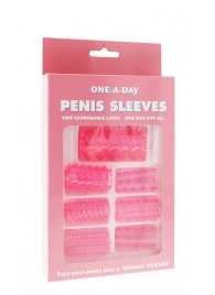 Набор из 7 розовых насадок на пенис ONE-A-DAY PENIS SLEEVES PINK - Seven Creations - в Орле купить с доставкой
