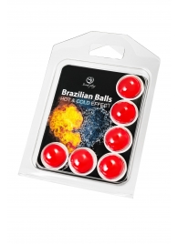 Набор из 6 шариков с массажным маслом Brazilian Balls с охлаждающим и разогревающим эффектом - Secret Play - купить с доставкой в Орле