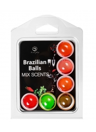 Набор из 6 шариков с ароматизированными массажными маслами Brazilian Balls - Secret Play - купить с доставкой в Орле
