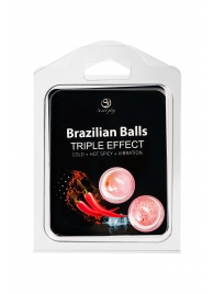 Набор из 2 шариков с массажным маслом Brazilian Balls с тройным эффектом - Secret Play - купить с доставкой в Орле