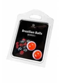 Набор из 2 шариков с массажным маслом Brazilian Balls с ароматом ягод - Secret Play - купить с доставкой в Орле