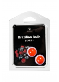 Набор из 2 шариков с массажным маслом Brazilian Balls с ароматом ягод - Secret Play - купить с доставкой в Орле
