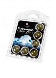 Набор из 6 шариков с массажным маслом Brazilian Balls с ледяным эффектом - Secret Play - купить с доставкой в Орле