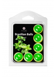 Набор из 6 шариков с массажным маслом Brazilian Balls с ароматом мяты - Secret Play - купить с доставкой в Орле