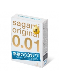 Увлажнённые презервативы Sagami Original 0.01 Extra Lub - 2 шт. - Sagami - купить с доставкой в Орле