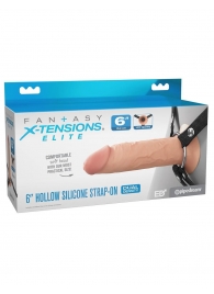 Полый страпон на ремнях 6’’ Hollow Silicone Strap-on - Pipedream - купить с доставкой в Орле