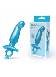 Голубая анальная пробка для массажа простаты Hither Silicone Prostate Plug - 14,3 см. - b-Vibe - в Орле купить с доставкой