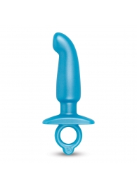 Голубая анальная пробка для массажа простаты Hither Silicone Prostate Plug - 14,3 см. - b-Vibe - в Орле купить с доставкой