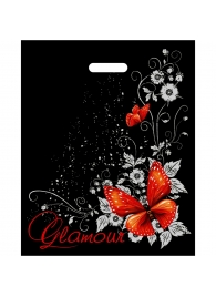 Черный пакет Glamour с вырубной ручкой (38х47 см) - Сима-Ленд - купить с доставкой в Орле