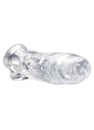 Прозрачная насадка для увеличения члена Realistic Clear Penis Enhancer and Ball Stretcher - 20,3 см. - XR Brands - в Орле купить с доставкой