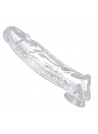 Прозрачная насадка для увеличения члена Realistic Clear Penis Enhancer and Ball Stretcher - 20,3 см. - XR Brands - в Орле купить с доставкой