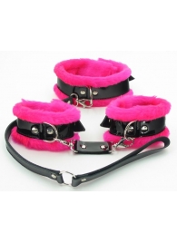 Набор с розовым мехом BDSM Light - БДСМ Арсенал - купить с доставкой в Орле