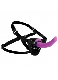 Лиловый поясной страпон Navigator Silicone G-Spot Dildo with Harness - 17,8 см. - XR Brands - купить с доставкой в Орле