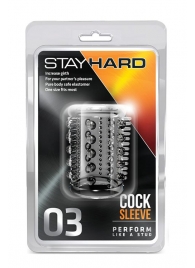 Прозрачная насадка с шипами и шишечками STAY HARD COCK SLEEVE 03 CLEAR - Blush Novelties - в Орле купить с доставкой