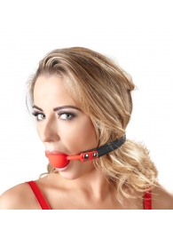 Силиконовый кляп-шар на чёрных ремешках Red Gag silicone - Orion - купить с доставкой в Орле