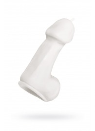 Белая свеча в форме пениса - 47 гр. - Pecado - купить с доставкой в Орле
