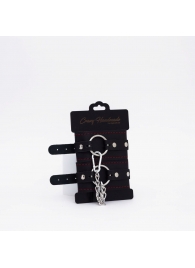 Черно-красные кожаные оковы - Crazy Handmade - купить с доставкой в Орле
