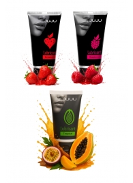 Набор из 3 съедобных лубрикантов JUJU (клубника, малина, тропические фрукты) - JuJu - купить с доставкой в Орле Набор из 3 съедобных лубрикантов JUJU (клубника, малина, тропические фрукты) - JuJu - купить с доставкой в Орле