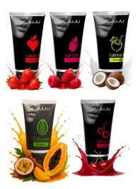 Набор из 5 съедобных лубрикантов JUJU (клубника, малина, тропические фрукты, вишня, кокос) - JuJu - купить с доставкой в Орле Набор из 5 съедобных лубрикантов JUJU (клубника, малина, тропические фрукты, вишня, кокос) - JuJu - купить с доставкой в Орле