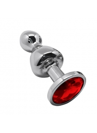 Серебристая анальная втулка Wooomy Lollypop Size S с красным кристаллом - Adrien Lastic в Орле Серебристая анальная втулка Wooomy Lollypop Size S с красным кристаллом - Adrien Lastic