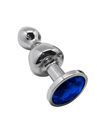 Серебристая анальная втулка Wooomy Lollypop Size S с синим кристаллом - Adrien Lastic в Орле Серебристая анальная втулка Wooomy Lollypop Size S с синим кристаллом - Adrien Lastic