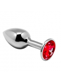 Серебристая анальная втулка Mini Metal Butt Plug Size M с красным кристаллом - Adrien Lastic в Орле Серебристая анальная втулка Mini Metal Butt Plug Size M с красным кристаллом - Adrien Lastic