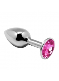 Серебристая анальная втулка Mini Metal Butt Plug Size M с розовым кристаллом - Adrien Lastic в Орле Серебристая анальная втулка Mini Metal Butt Plug Size M с розовым кристаллом - Adrien Lastic
