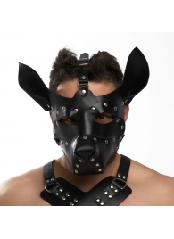 Черная кожаная маска «Собака» - Crazy Handmade - купить с доставкой в Орле
