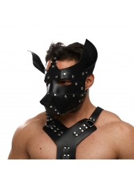 Черная кожаная маска «Собака» - Crazy Handmade - купить с доставкой в Орле