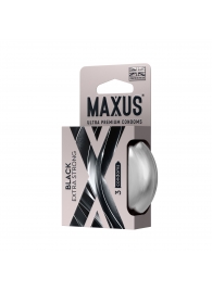 Черные утолщенные презервативы MAXUS Extra Strong с железным кейсом - 3 шт. - Maxus - купить с доставкой в Орле