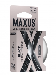 Черные утолщенные презервативы MAXUS Extra Strong с железным кейсом - 3 шт. - Maxus - купить с доставкой в Орле