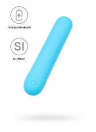 Голубая силиконовая перезаряжаемая вибропуля Murr - 10 см. - A-toys купить в Орле с доставкой в Orgasmix.ru Голубая силиконовая перезаряжаемая вибропуля Murr - 10 см. - A-toys